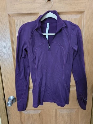 Lululemon Pullover Womens 6 Purple Half Zip Long Sleeve Run Swiftly Thumbholes - Image 1 of 4