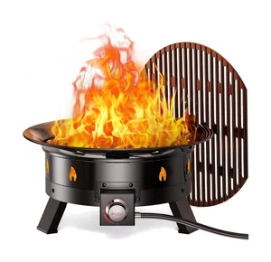 Pozo de fuego grande de propano Ciays 19 pulgadas, pozo de gas con rejilla de parrilla, plegable... - Imagen 1 de 7