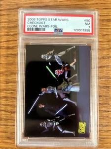 2008 Topps Star Wars Clone Wars Foil #90 Checklist PSA 7 Foil 164/205 - Bild 1 von 4