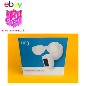 NEW Ring Floodlight Cam Wired Plus Outdoor 1080p Surveillance Camera~White~ BNS - Picture 1 of 9