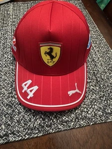Scuderia Ferrari Lewis Hamilton 44 Baseball Cap PUMA F1 Official Merch JUNIORS - Picture 1 of 2