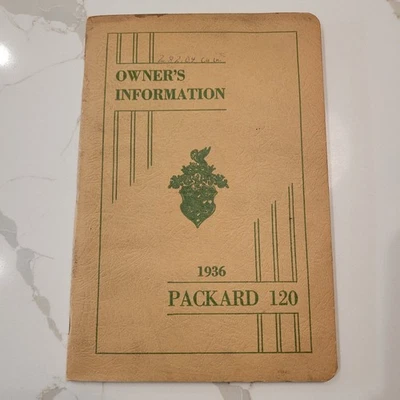 Packard 120 1936 manual 282 CI 8 cilindros, información del propietario libro original Foto 1 de 4