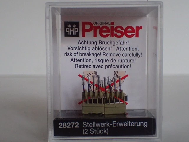 Preiser Stellwerk Ergänzung 2x4 Stellhebel Zubehör Hebel Bahn 28272 H0 1:87 OVP - Bild 1 von 1