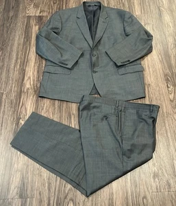 Nordstrom Suit Mens 52R Trousers 46W 100%Wool 2 Piece Color Gray READ - Picture 1 of 21