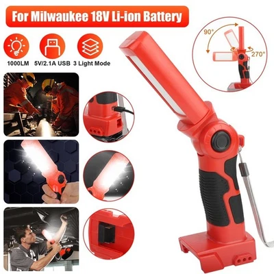 12W Handheld Work Light Flashlight LED Cordless For Milwaukee 18V Li-ion Battery - Image 1 of 4