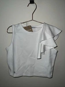 Mayoral WHITE CRUDO ONE SLEEVE Ruffled Blouse For Girls Size 10 BRAND New - Picture 1 of 8