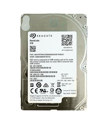 Seagate ST5000LM000 5TB 128MB SATA 6.0Gb/s (15MM) 2.5" Hard Drive - Image 1 of 3