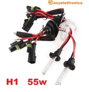 2 LAMPADE XENON H1 6000K 55w HID RICAMBIO PER KIT XENO AUTO MOTO + CAVI - Foto 1 di 3