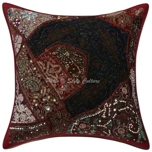 Handwoven Home Decor Cushion Boho Beaded Throw Pillow Cover Case Meditation - Picture 1 of 5