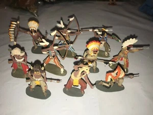 Airfix Indians - VINTAGE 1980s Production -pro painted set of (10) figures - Picture 1 of 12