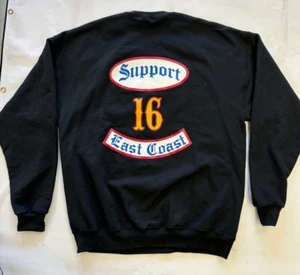 SUPPORT 16 PAGAN'S MC MOTORCYCLE CLUB EAST COAST SWEATSHIRT CREW NECK SMALL LAST - Picture 1 of 2