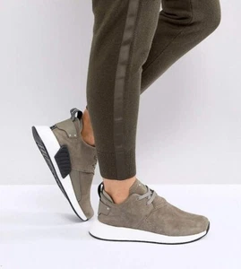 Adidas Men's NMD C2 Taupe Suede Lace Up Tennis Shoes Sneakers SHW 675001 Size 9 - Picture 1 of 11