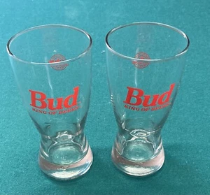 Budweiser Beer Drinking Glasses. Set of 2 12 oz Glasses King of Beers Brand New! - Picture 1 of 2