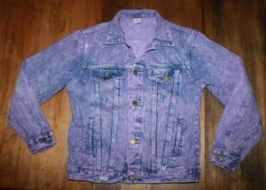 US made Purple BON BON Denim Jacket Acid Wash Girls Large - Picture 1 of 9