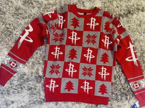 NBA Houston Rockets Knit Ugly Christmas Sweater Size Large NWT Cover