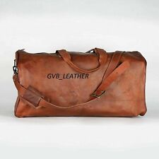 Decent Luggage Holdall Weekend Travel Bag Real Brown Leather Duffle travel trip 