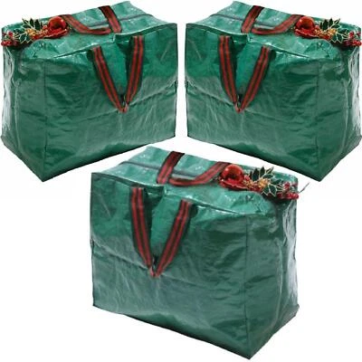 FABOER 3 x Christmas Zip Up Storage Xmas Gift Wrap Organiser Bag Tree Cover Sack Decor