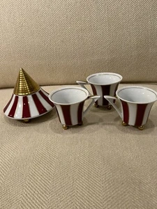 Thun Studio Obelisk Porcelain 3 Tea/coffee espresso cup, 1 Sugar bowl with Lid - Picture 1 of 10