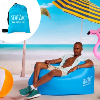 SeatZac Air Lounger Selbstaufblasbar Sitzsack Integrierte Powerbank Tragebeutel - Bild 1 von 4