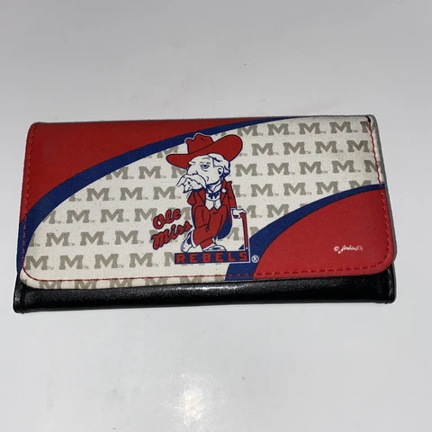 Ole Miss Rebels Traditional Col. Reb Tri Fold Wallet Lady Rebels Vintage Cover