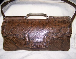 Handtasche 60ziger Echtleder Umhängetasche Abendtasche braun sehr hochwertig - Bild 1 von 14