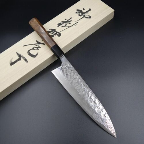 Japanese Gyuto Knife(牛刀) 210mm by Takeshi Saji From Japan Tsuchime VG10 Damascus