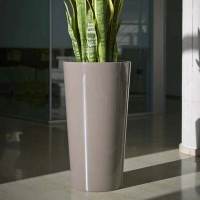 1 XXL Blumentopf mit Pflanzeinsatz 73 cm hoch in Taupe Blumenvase Übertopf Kübel - Bild 1 von 4