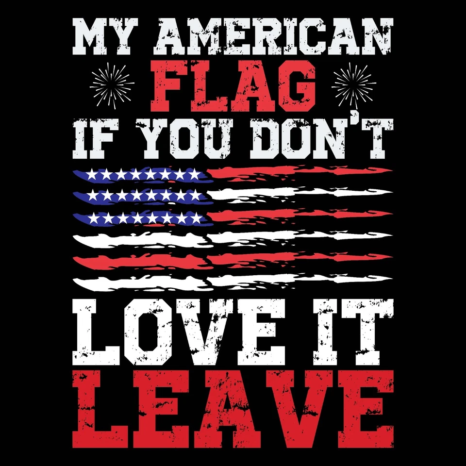 USA AMERICAN FLAG (LOVE IT OR LEAVE IT ) SQUARE Vinyl Decal LAMINATED FREE GIFT - Image 1 of 1