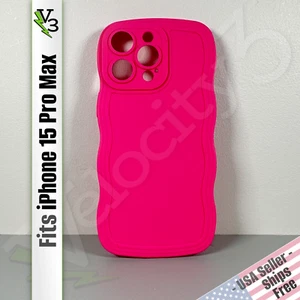 Case for iPhone 15 Pro Max - Pink Pop | Wavy Edges | Slim Contoured Grip - Photo 1 sur 17