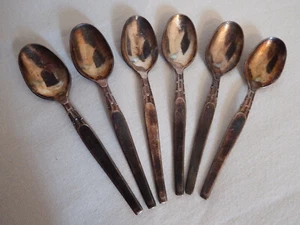 6 silberne Mokkalöffel  C.W. 100   -  Art Deco - Bild 1 von 6