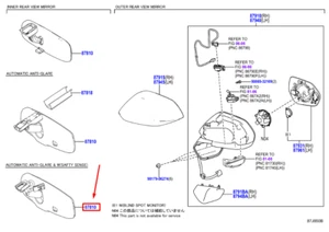 TOYOTA YARIS CROSS MXP Interior Rear View Mirror 87810K0050 NEW GENUINE - Picture 1 of 2