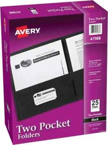 Avery Two Pocket Folders, Holds up to 40 Sheets, Business Card 1 pack, Blue HIST - Picture 1 of 6