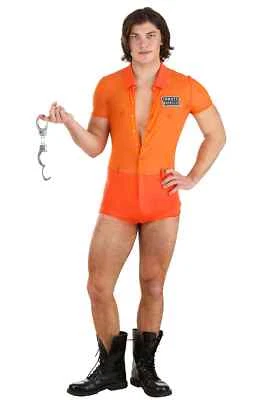 Men's Sexy Orange Prisoner Costume - Image 1 of 4