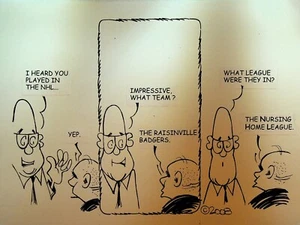 Arte original de dibujos animados de Bill Landis The Villages Daily Sun 2008 hogar de ancianos de hockey - Imagen 1 de 1
