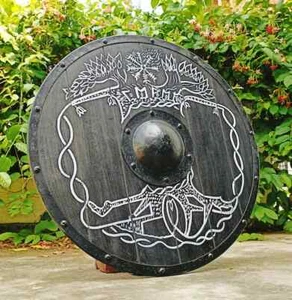 Escudo vikingo árbol de la vida: disfraz de cosplay nórdico armadura vikinga de madera Yggdrasil - Imagen 1 de 7