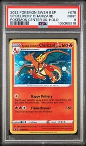 PSA 9 Special Delivery Charizard SWSH075 Pokemon Center UK Holo Black Star Promo - Picture 1 of 2