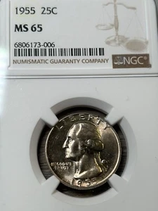 1955 NGC MS65 Washington Quarter 25c. Nice Eye Appeal!! - Picture 1 of 4