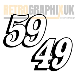 Hot Rod Renntürnummern 1 Paar 450 mm H-Retro Vintage Racing von Inpost Locker - Bild 1 von 3