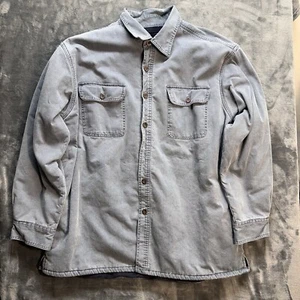 Roundtree & Yorke Outdoors Shirt Jacket Mens Fleece Lined XL Light Blue Tough - Picture 1 of 9