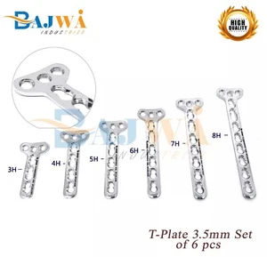 Piastra a T 3,5 mm Set di 6 pezzi Strumento Chirurgico Veterinario - Foto 1 di 6
