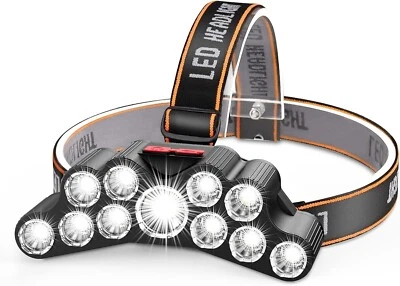 DRIWEI LAMPADA DA TESTA FRONTALE TORCIA MODALITA LUCE CON 11LED RICARICABILE SPORT