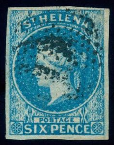 MOMEN: ST HELENA SG #1 1856 IMPERF USED LOT #60413 - Bild 1 von 2