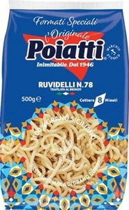 PASTA RUVIDELLI DI SEMOLA DI GRANO DURO SICILIANO 100% POIATTI N° 78  GR. 500 - Imagen 1 de 7