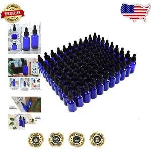 Corrosion-Resistant 1oz Blue Glass Bottles with Glass Droppers - 99 Pack - Picture 1 of 9