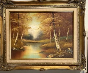 Vibrant Liquid Oi Painting by artist Philip Cantrelll 1977 Titled Autumn Glow. - Picture 1 of 11
