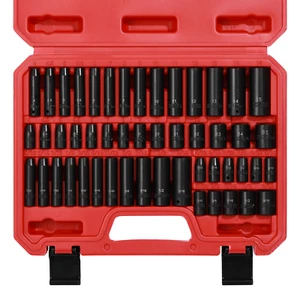 1/4 Inch Drive Master Impact Socket Set 50-Piece 6-Point SAE/Metric 5/32 Inch - Picture 1 of 7