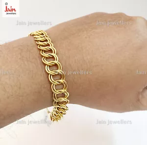 18 Kt, 22 Kt Real Solid Yellow Gold Men's Bracelet 4 - 12 Grams Wide 11 MM - Picture 1 of 7