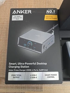 Anker Prime 250W Chargeur USB-C 6 Ports GaN Station de Charge Smart Control Dial - Photo 1 sur 7