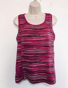 Tel Gear XL tank top fushia black white stripe racer back - Picture 1 of 5