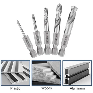 5X Drill Bit Set For Metal Quick Change 1/4\ Hex Shank Steel HOT SALE - Picture 1 of 12
